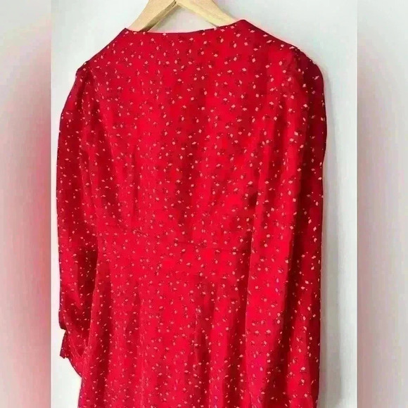 Savel Amelia Womens Red Floral Romantic Feminine Girlie Euro Summer Mini Dress 6 - Picture 16 of 17